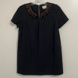 Kate Spade Black Jewel Neck Short Sleeve Tunic
